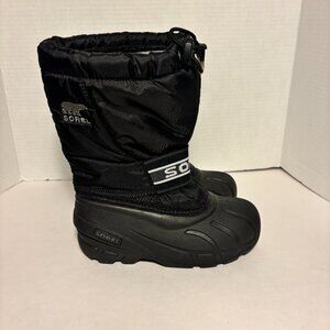 Sorel Snow Commander Kids Winter Snow Boots Black Size 12.5